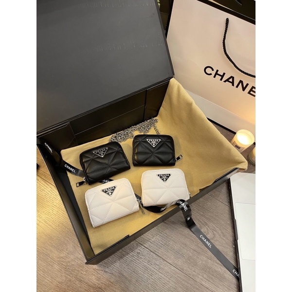VÍ CẦM TAY ĐEO CHÉO PRADA MINI KÈM DÂY XÍCH ẢNH THẬT
