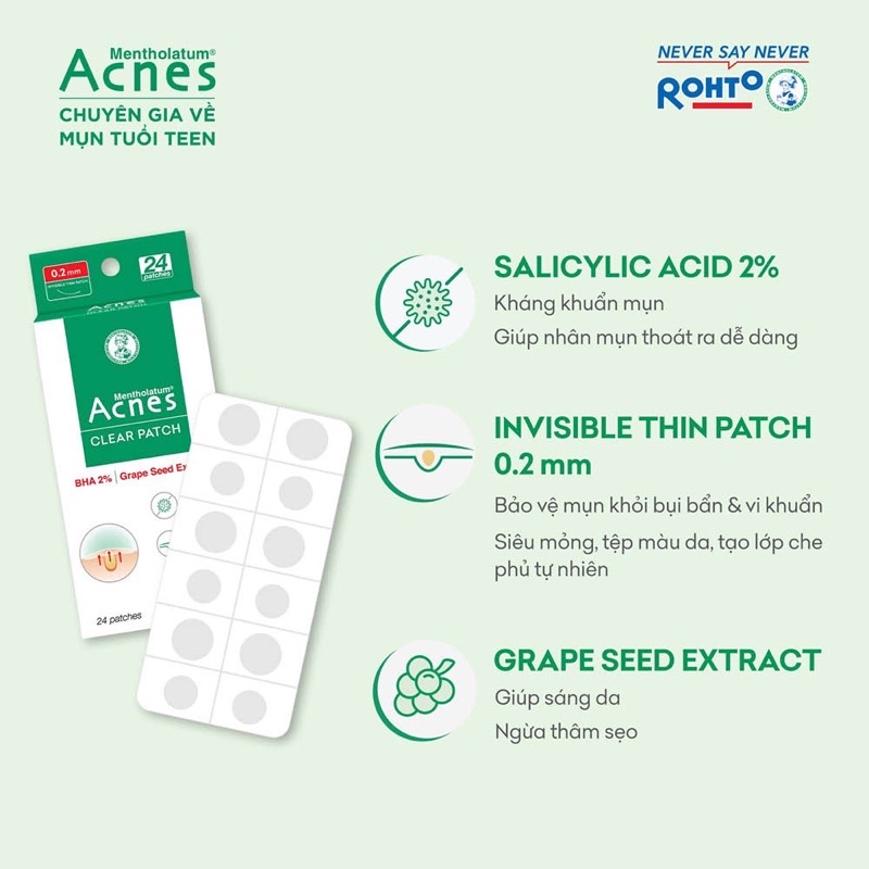 Miếng Dán Mụn Acnes Clear Patch (24 Miếng) - Bao Bì Mới