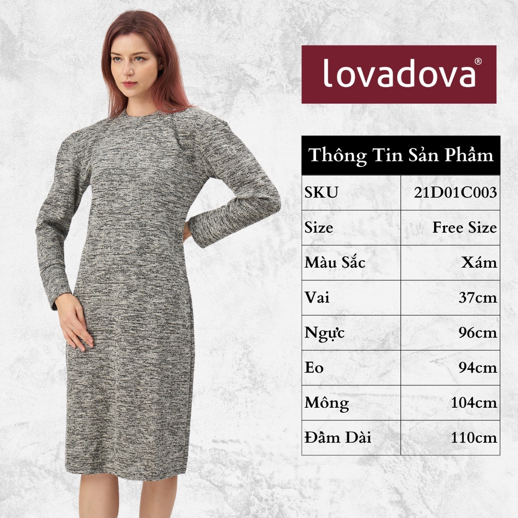 Lovadova - 21D01C003 Đầm suông tây nhún