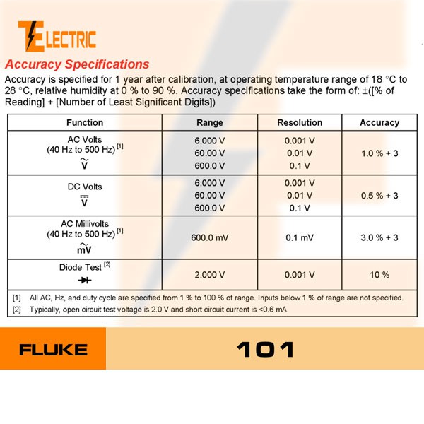 Fluke 101 Đồng Hồ Đo Điện Đo Điện Đo Tụ Đo Tần Số Fluke 101 Dây Đài Loan