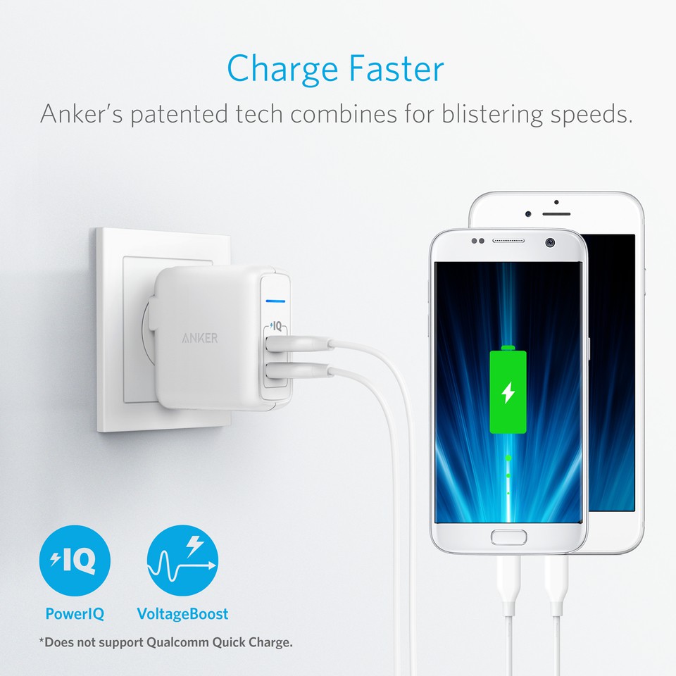 Sạc Anker PowerPort Elite 2, 24w - A2023 cho iPhone, iPad, Samsung, Xiaomi, Huawei...