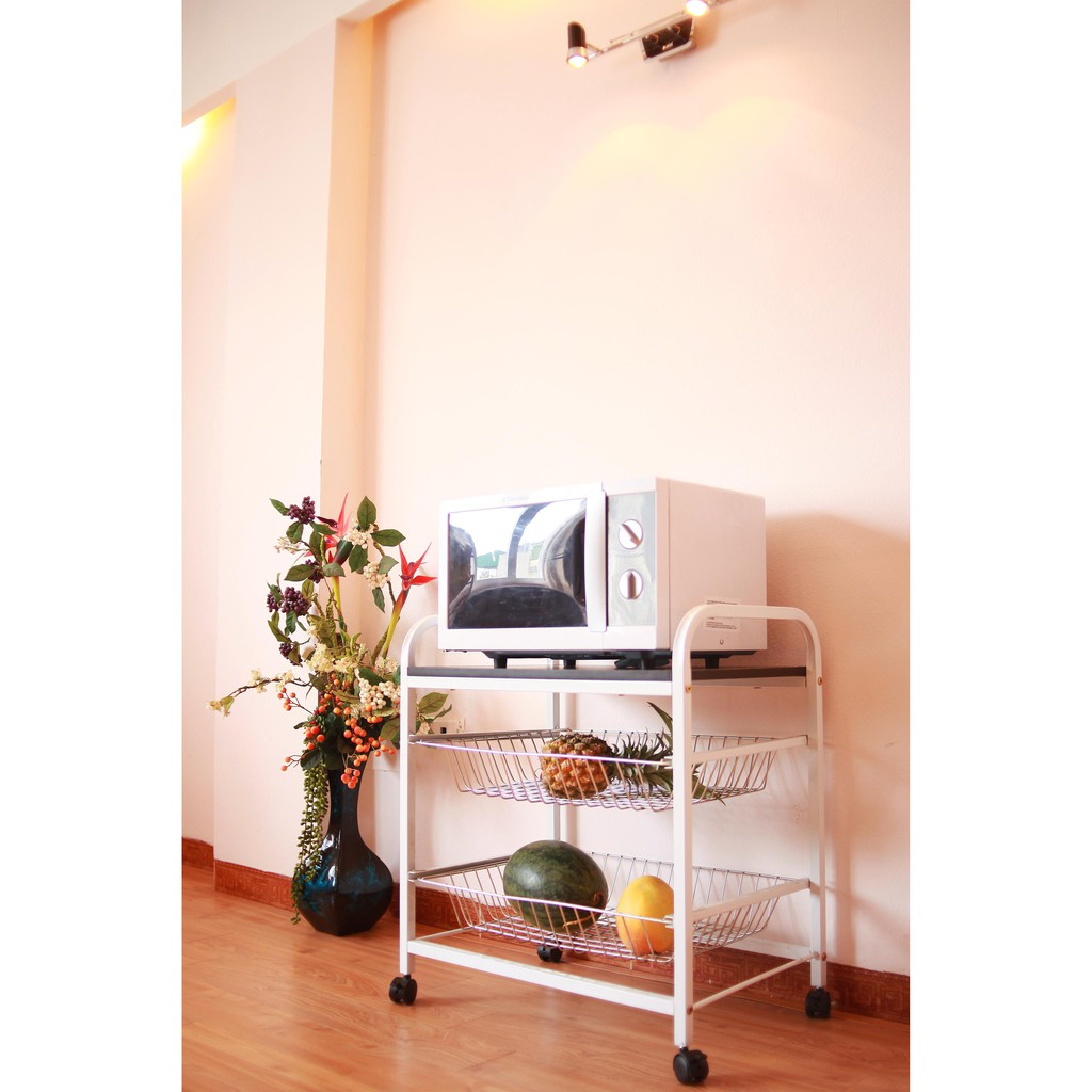 Kệ lò vi sóng, lò nướng  Khung sắt Gỗ MDF YL183 - 67.5cm x 59cm x 40cm | BigBuy360 - bigbuy360.vn