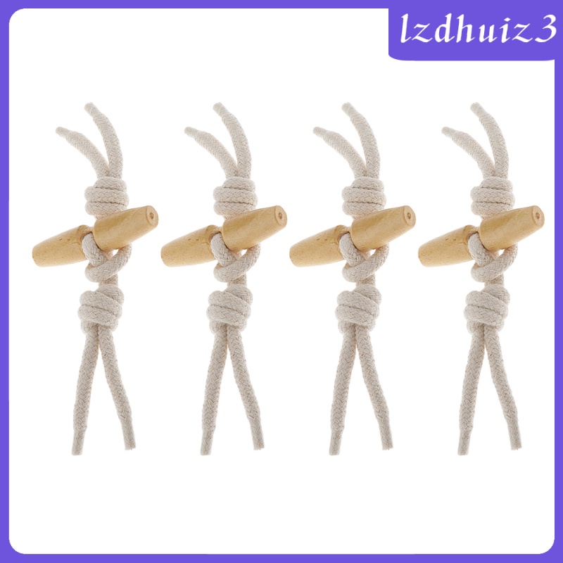 Set 4 Nút Gỗ Đá Quý Sang Trọng Kèm Dây May Áo Khoác