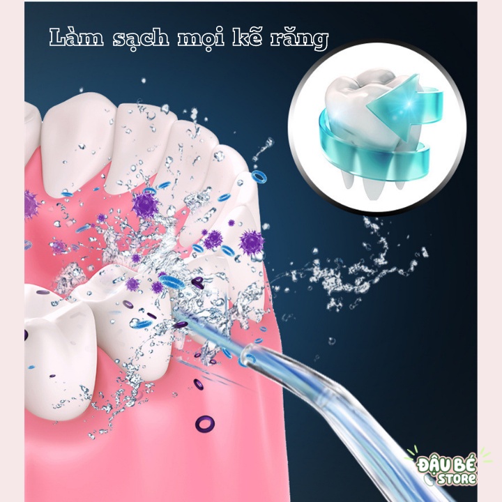 Máy Tăm Nước Cầm Tay Oral Irrigator - Tăm Nước Nha Khoa Vệ Sinh Răng Miệng Cực Sạch Công Nghệ Châu Âu - DAUBE - GD038