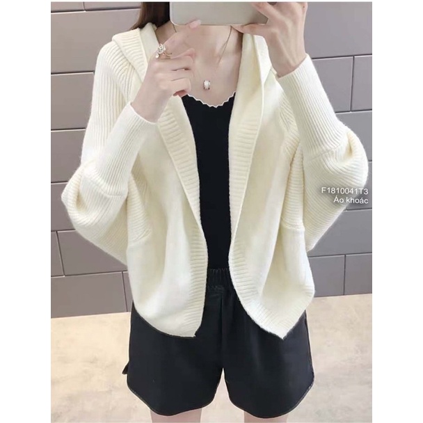 Áo khoác len nữ croptop họa tiết thừng tay dài cánh dơi VIENS STORE