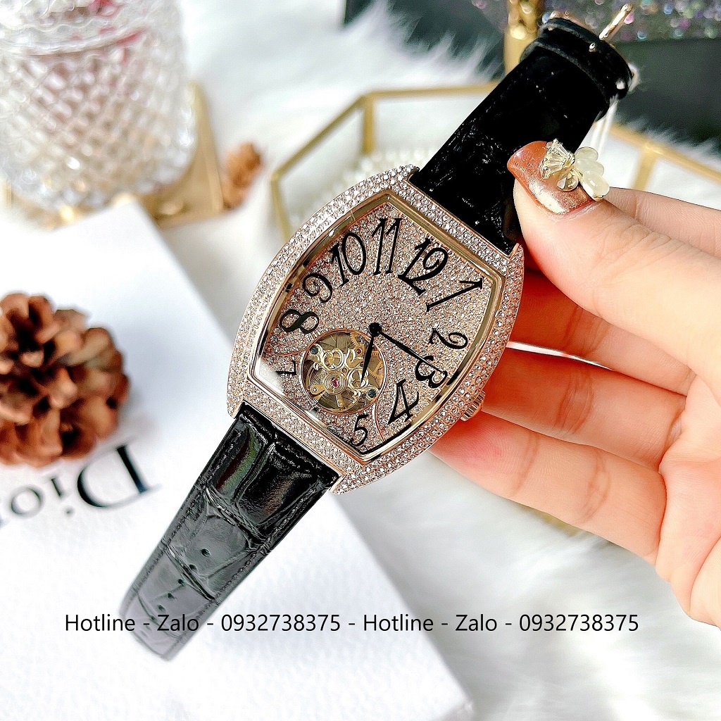 Đồng Hồ Nam Davena Automatic 31681 Dây Da Đen Rose Gold 39x52mm Chính Hãng