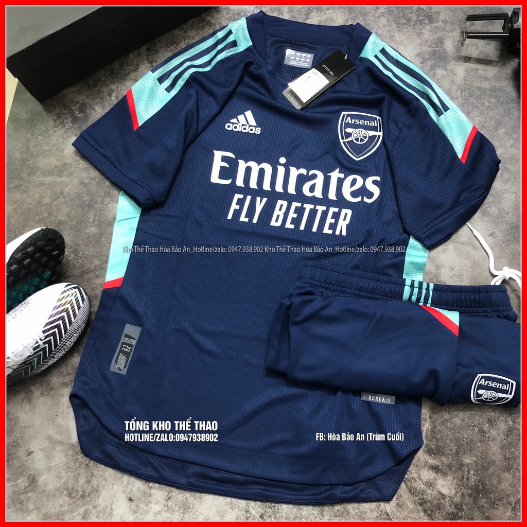 Set Bộ Thể Thao CLB Asenal Training Màu Xanh Đậm mùa giải 2021/22 - Áo Training Arsenal