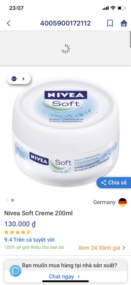 Kem Dưỡng Ẩm Chuyên Sâu Nivea Soft Của Đức 200ml