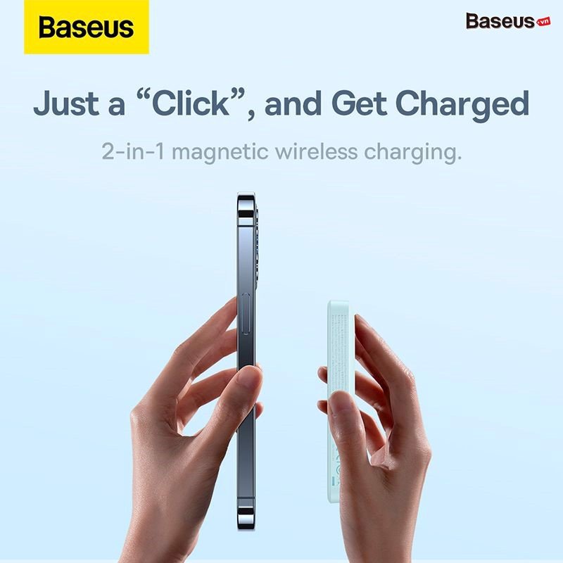 Baseus 20W Power Banks Sạc Dự Phòng Mganetic 6000MAh Sạc Dự Phòng Không Dây Pin Ngoài Nhỏ Gọn Cho IP 12 13 Pro Max.