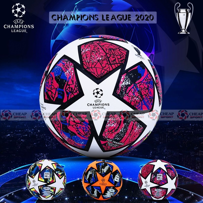 Bóng Đá Champions League 2020 (Tặng bơm mini, túi rút Nike, băng cổ tay, kim và lưới)