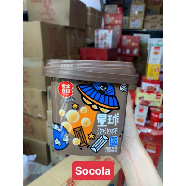 BÁNH QUY VIÊN KEM SOCOLA XÔ 2 VỊ DÂU &amp; SOCOLA - Lùn Con Food