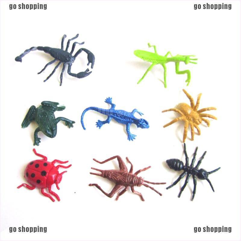 {go shopping}8pcs/set Plastic Insect Reptile Model Figures Kids Favor Educational Toys
