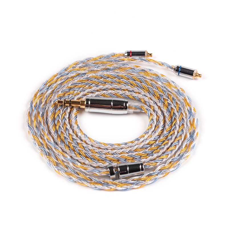 Dây cáp đồng 16 lõi mạ bạc 2.5 / 3.5 / 4.4mm kèm mmcx / 2pin / qdc tfz cho Kz Zs10 Zsn Pro Zsx Blon Bl-03 V90