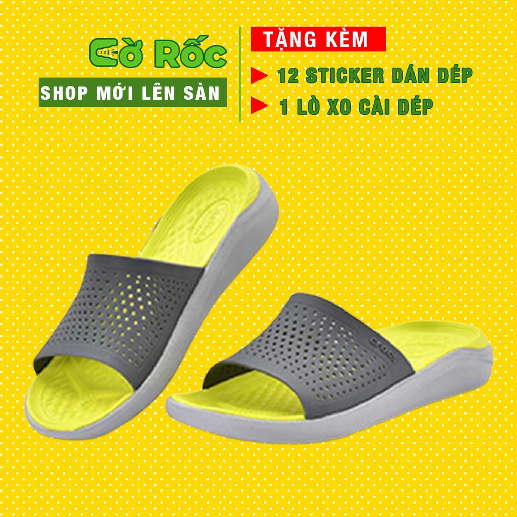 Dép lê cross literide slide nam cross nữ Hottrend LTRLE05 xám chuối