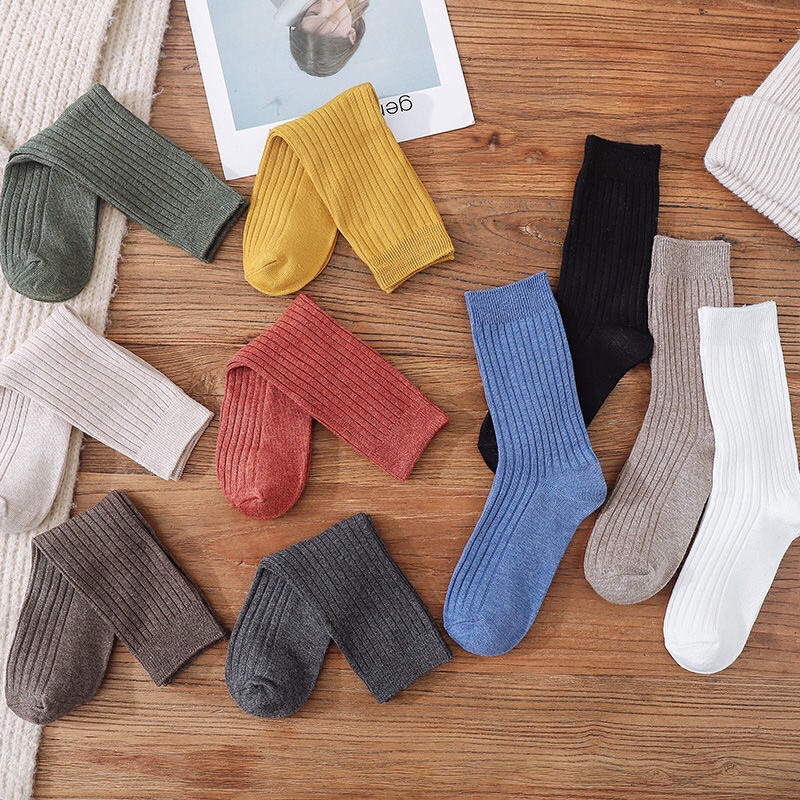 { RẺ VÔ ĐỊCH } SÉT 10 ĐÔI TẤT CỔ CAO COTTON MỀM MỊN, VỚ CỔ CAO