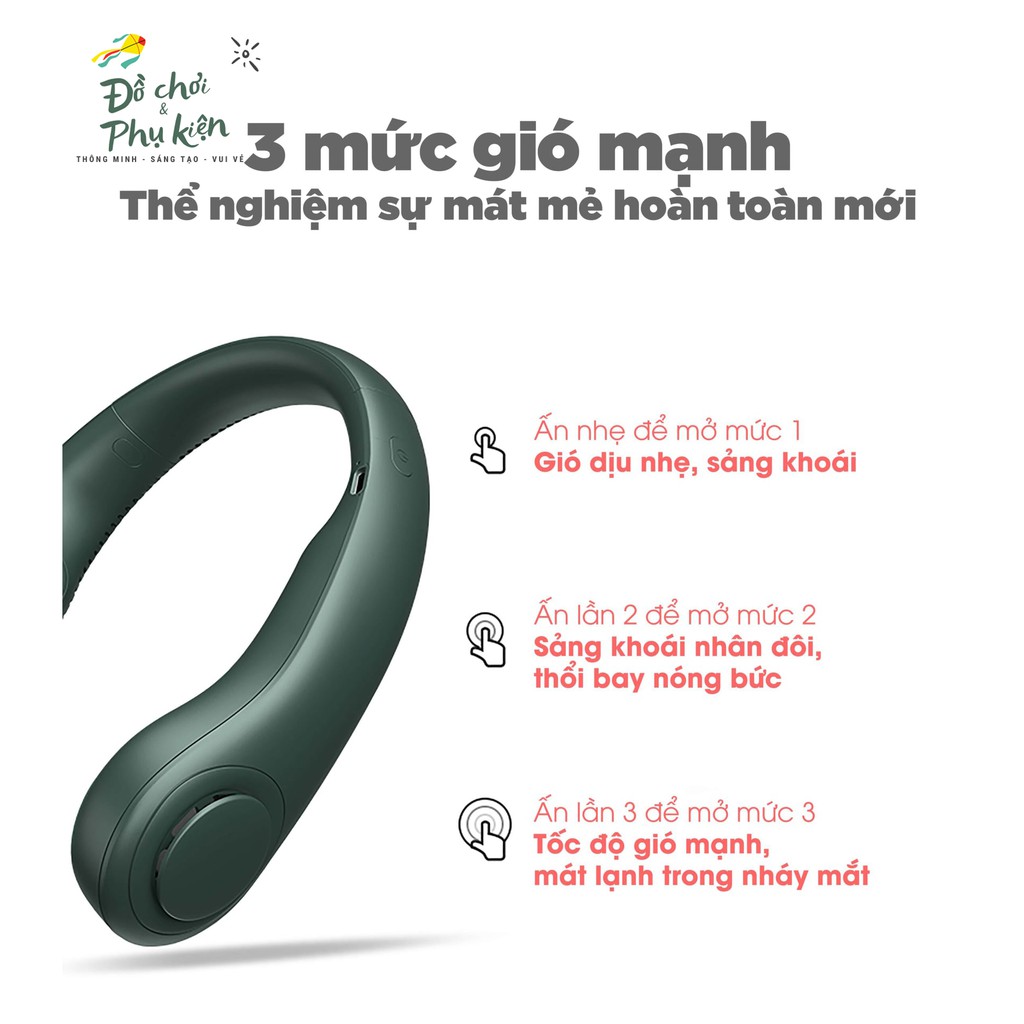 Quạt mini đeo cổ chính hãng JisuLife - Thiết kế vượt trội - Bảo hành chính hãng | BigBuy360 - bigbuy360.vn