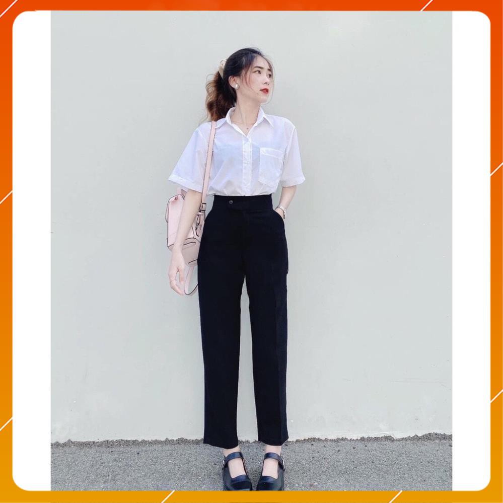 QUẦN BAGGY CÚC LỆCH  CẠP CAO FORM ĐẸP  QUẦN BAGGY CÔNG SỞ VẢI TUYẾT MƯA DỄ PHỐI ĐỒ