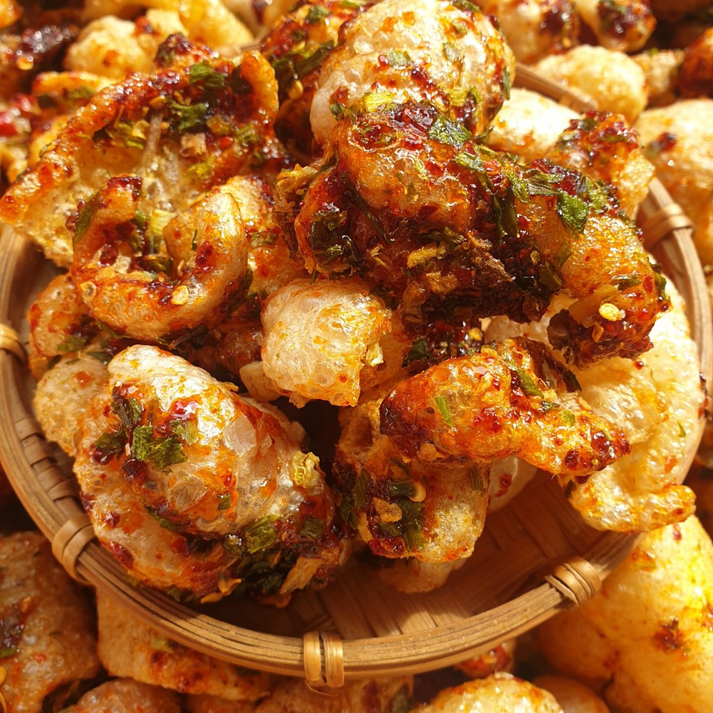 Da Heo Quay Giòn Sốt Mắm Hành Túi 1Kg