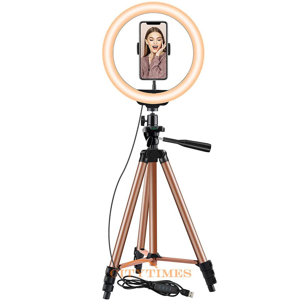 Vòng Đèn Led 10 Inch Kèm Chân Đế Tripod 50 Inch Hỗ Trợ Live Stream Cho Điện Thoại