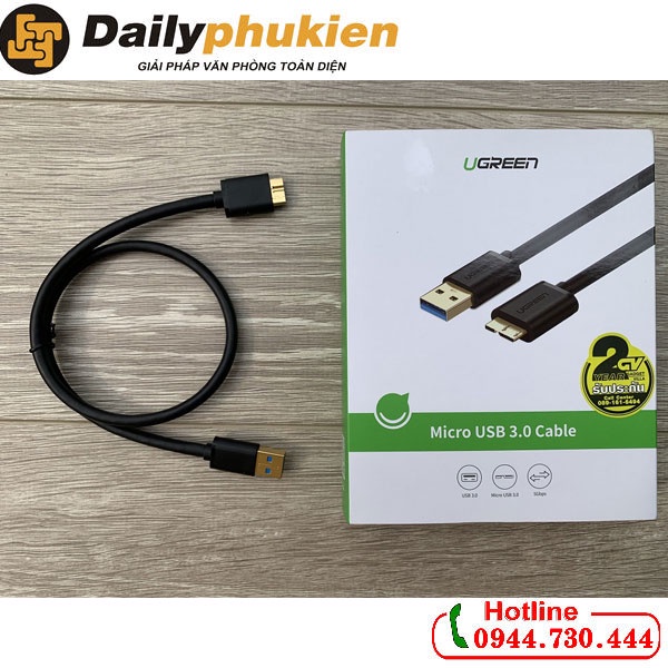Cáp USB 3.0 cho ổ cứng di động HDD 2,5 ing dài 0,5m Ugreen 10840 dailyphukien
