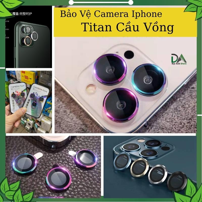 Bảo vệ Camera iphone cao cấp, Kính cường lực titan sapphire hợp kim nhôm viền màu