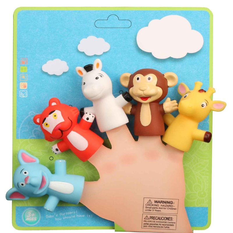 Set 5 con rối đeo ngón tay ZHAN QI TOYS hình động vật hoạt hình dễ thương cho bé