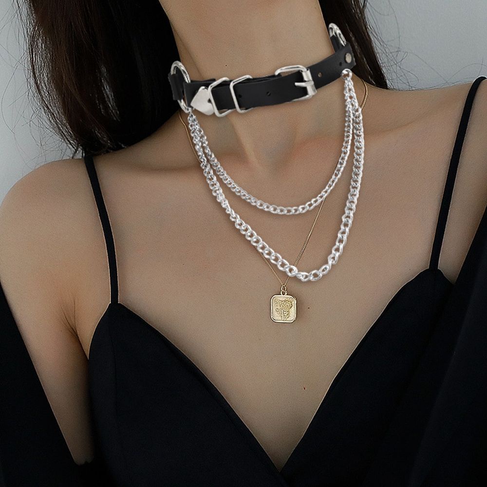 Vòng cổ choker dây xích kim loại kiểu dáng quyến rũ dành cho nữ