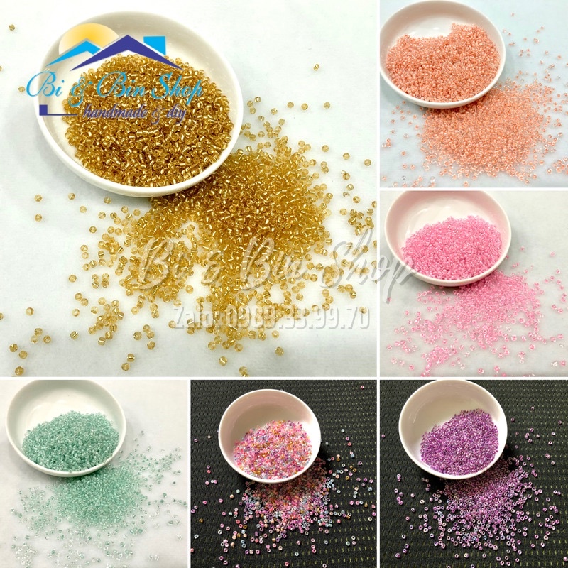 90g Hạt Cườm 3mm Màu Nhân Đính Kết Trang Phục Thời Trang