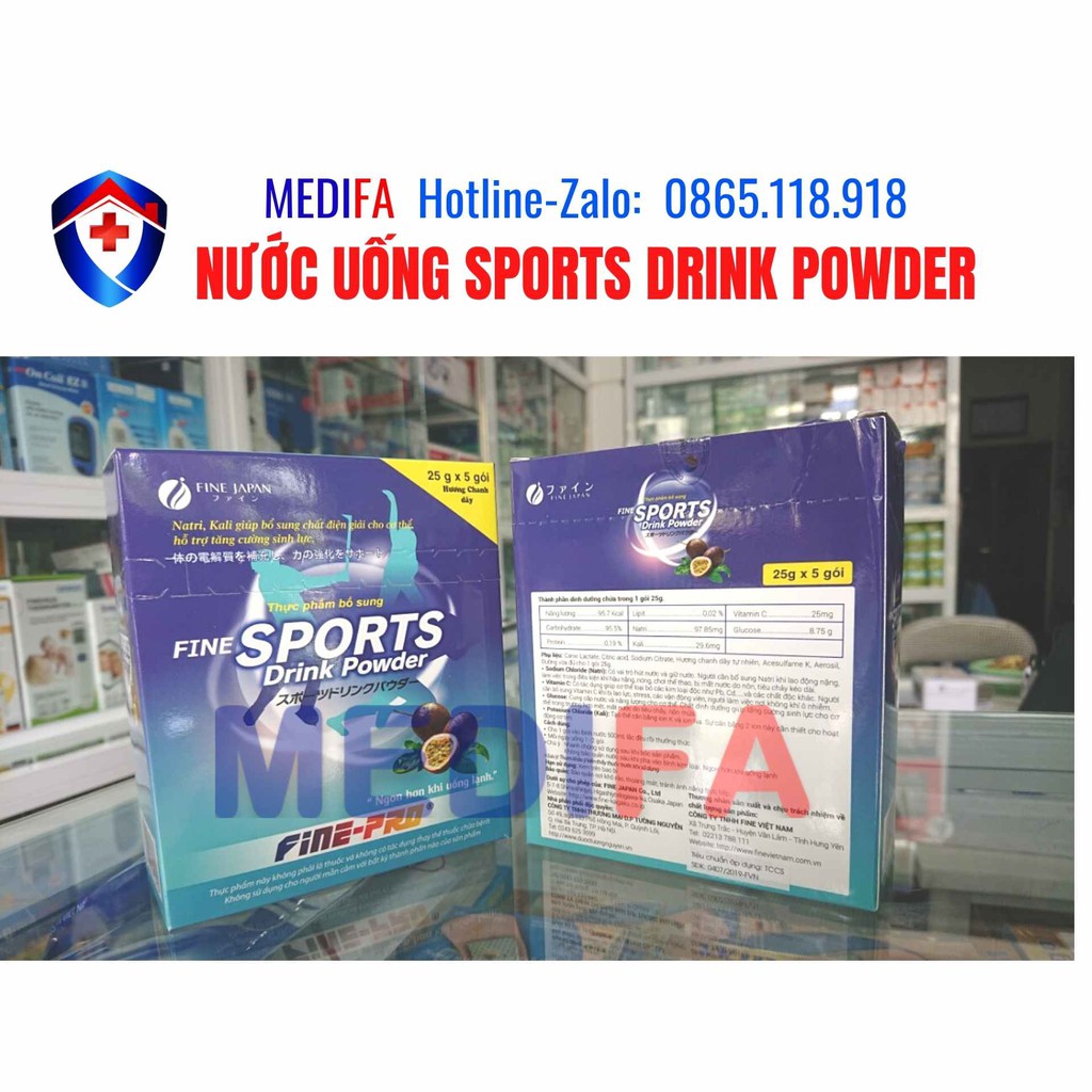 SPORTS Drink Powder nước uống bù điện giải cho cơ thể ,hộ trợ tăng cường sinh lực, Fine Sports Drink Powder - Fine Japan