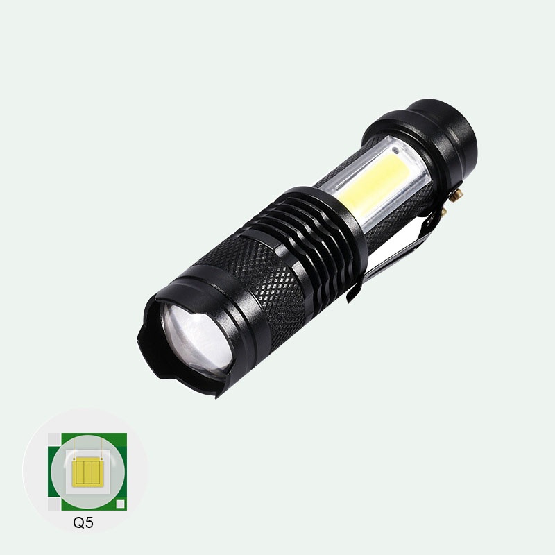 Đèn pin siêu sáng ,mini nhỏ gọn , kim loại nhuôm , 2 loại đèn xpe và cob,siêu sáng,sạc cổng usb 5 v, có móc kim loại.