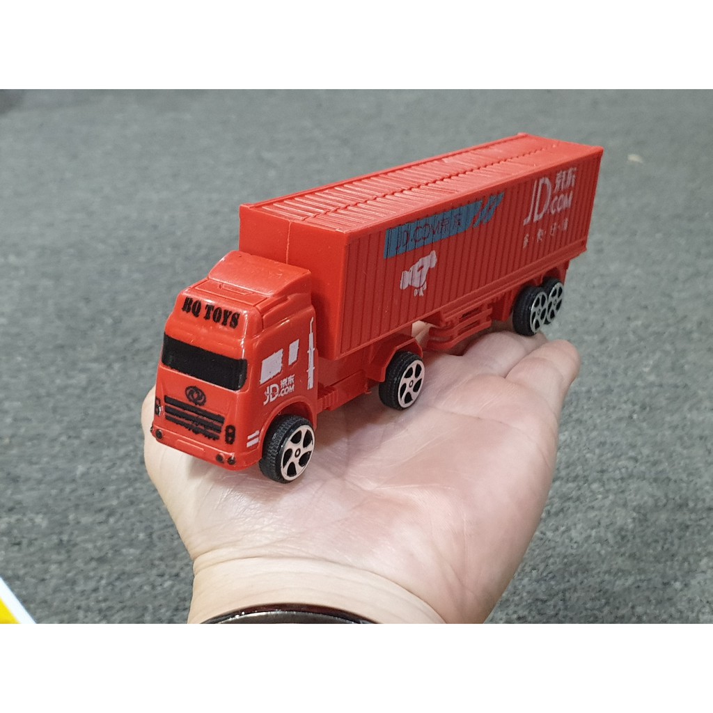 Xe Mô Hình Đồng Giá 25k - Mã  BQ112-02 . Xe Container Màu Đỏ Size Mini - Có Chạy Trớn