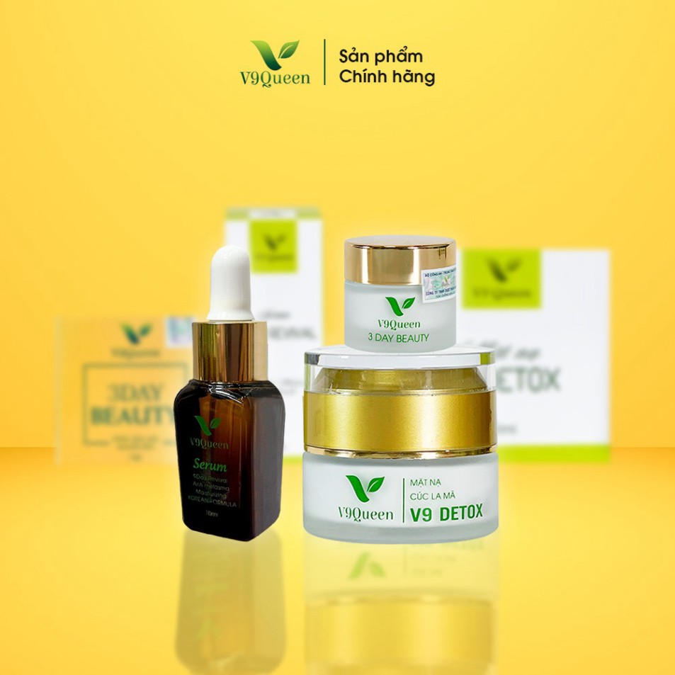 Combo xóa nám bộ sản phẩm xóa nám combo nám dưỡng trắng giúp mềm mịn da, mờ dần các vết thâm nám trên da v9queen
