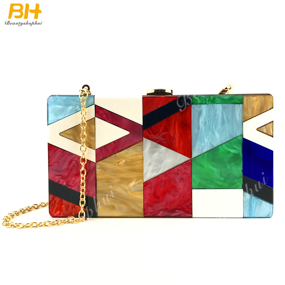 Túi Xách Tay Bằng Nhựa Acrylic Màu Sắc Thanh Lịch Dành Cho Nữ