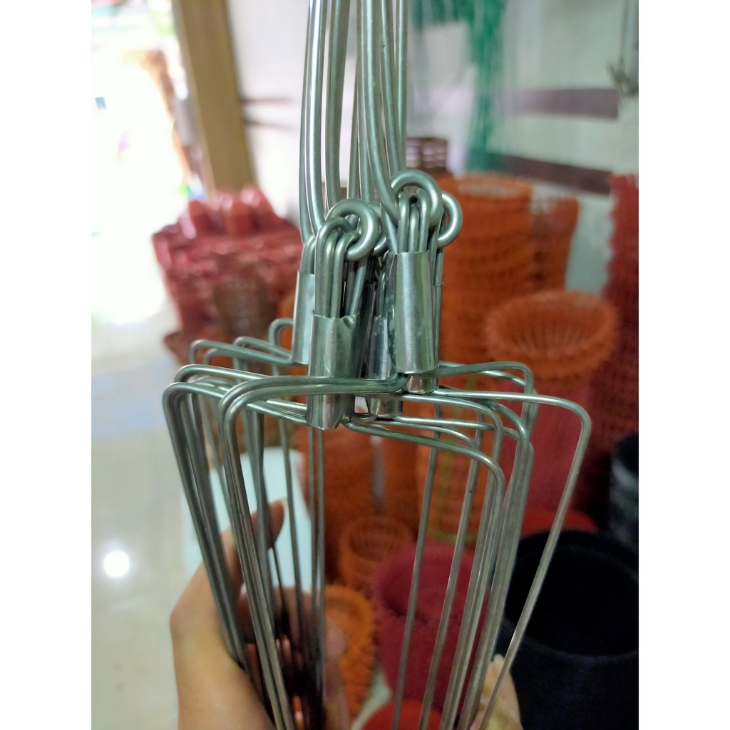 Set 10 móc inox đại treo lan 1,2m - Hàng loại 1 - ly to - Chống han rỉ 100%