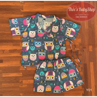 Combo 2 Bộ yukata cho bé chim con cú