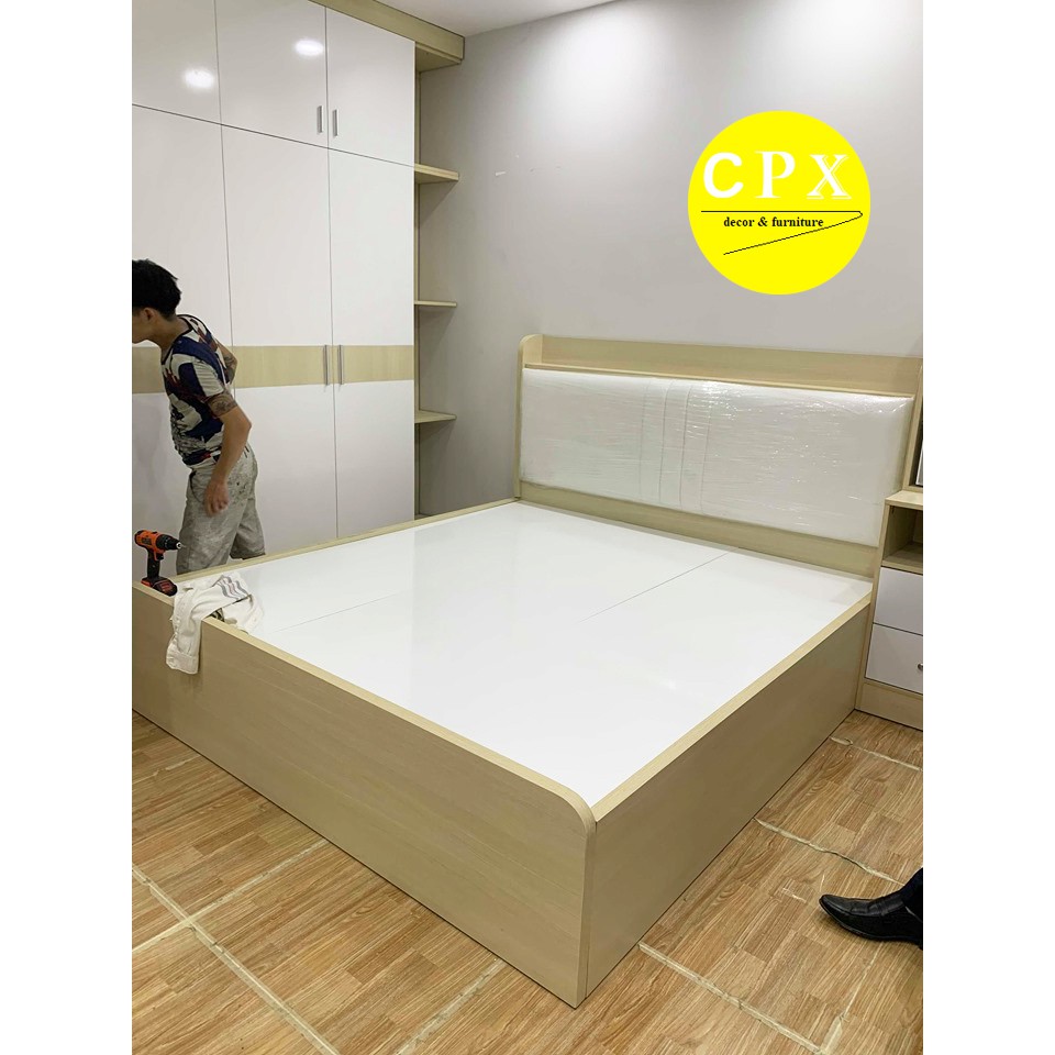 Giường ngủ bọc nệm 4 hộc kéo gỗ MDF CPX-G22 | BigBuy360 - bigbuy360.vn