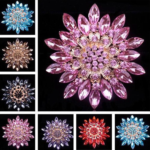 Amsky Women shinydding Bridal Bouquet Brooch Pin