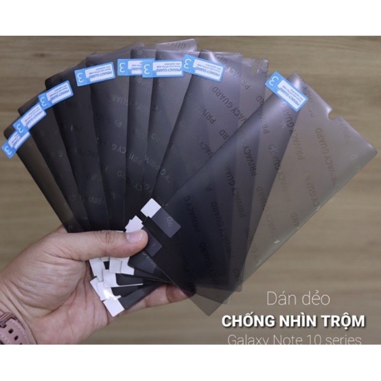 Miếng dán dẻo chống nhìn trộm cho Samsung S21, S21+ Note 20 Ultra/ Note 8/ Note 9/ Note 10/ Note 10 Plus/ S20/ S20+/ S10