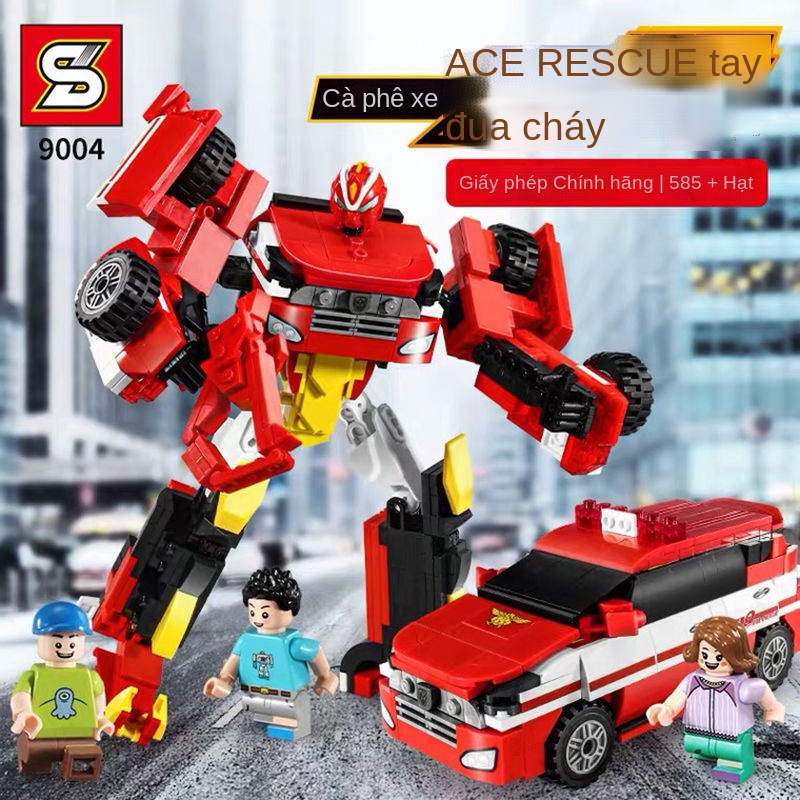 ☂Tương thích với Lego Kabao thần ô tô lắp ráp ô tô xếp hình robot biến hình khối xây dựng King Kong đồ chơi trẻ em
