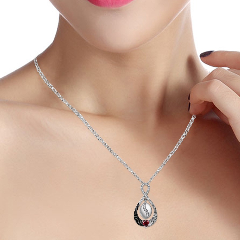 Vòng cổ Hợp Kim Mặt Hình Đôi Cánh Thiên Thần Đính Đá Zircon Đơn Giản