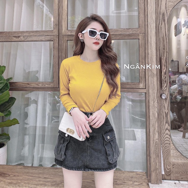 🎀RẺ VÔ ĐỊCH🎀 Áo Thun Trơn Dài Tay 4 Màu Siêu Xinh , Áo Giấy Dài Tay Trơn Cao Cấp