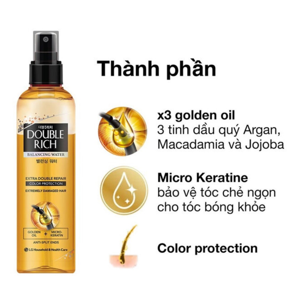Nước Dưỡng Tóc Óng mượt Double Rich Extra Double Chăm Sóc Khô Xơ, Hư Tổn, Tóc Nhuộm
