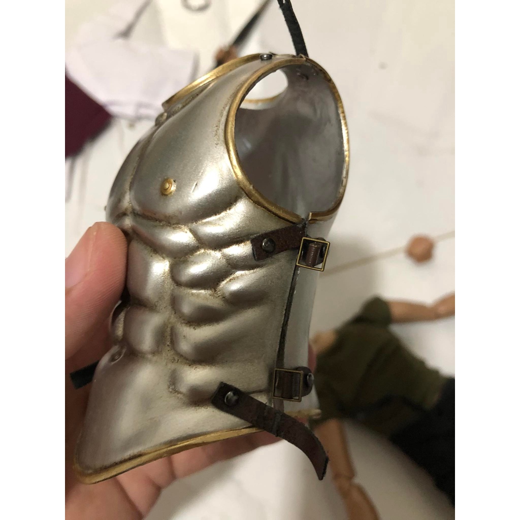 Mô hình giáp ngực viking la mã spatarn trắng để cus - custom figure