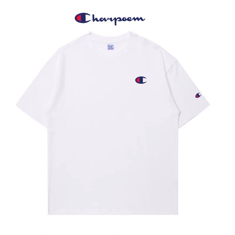 Áo phông Champion logo nhỏ, áo thun unisex tay lỡ, form rộng, chất cotton thoáng mát, Dorystore