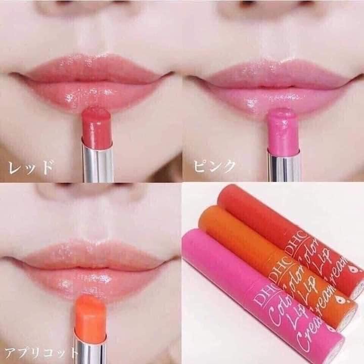 Son Dưỡng Môi DHC Color Lip Cream Nhật Bản Không Màu Và Có Màu Cam, Đỏ, Hồng Chính Hãng