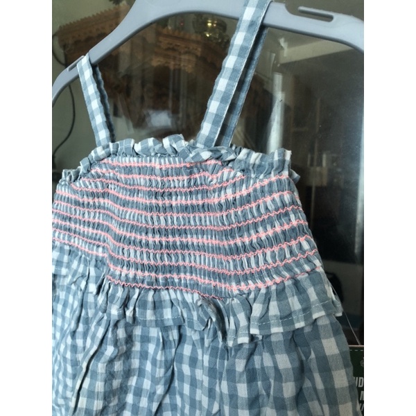 Đầm dây caro bé gái