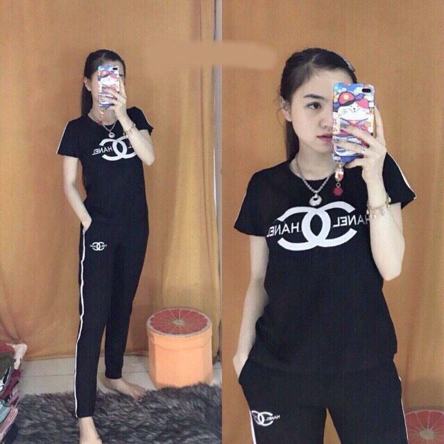 BỘ THỂ THAO NỮ QUẦN DÀI ÁO TAY NGẮN
