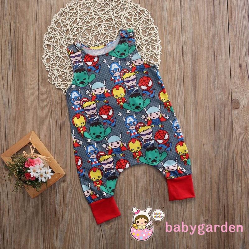 Jumpsuit Bodysuit Romper Liền Mảnh Có In Hình Nhân Vật Hoạt Hình Cho Các Bé Nhỏ Sơ Sinh