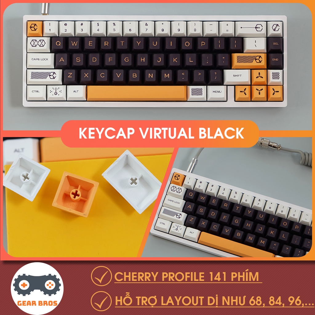 Keycap cho bàn phím Virtual War Cherry Profile Thick PBT 141 Phím | Gearbros