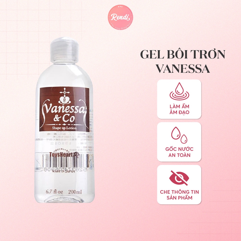 [Mã 154FMCGSALE giảm 8% đơn 500K] Gel bôi trơn Vanessa Nhật Bản gốc nước, an toàn, tinh chất sâm 200ml | Rendi Store